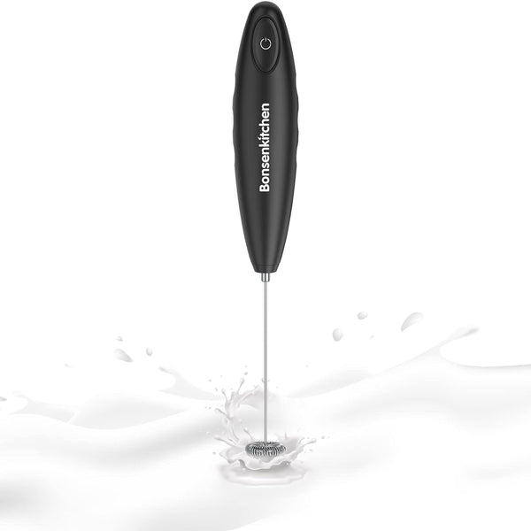 Automatic Handheld Milk Frother - Perfect for Coffee, Matcha, and Hot Chocolate - Battery Operated Mini Drink Mixer in Sleek Black Design