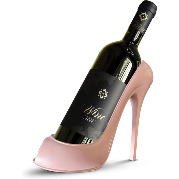 High-Heel Shoe Wine Rack Holder - Elegant Storage & Display Solution for Wine Enthusiasts! Perfect for Kitchen, Restaurant, or Bar Decor (Pink)