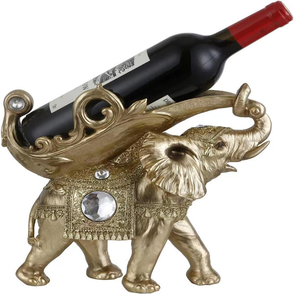 Thai Elephant Wine Rack Bottle Holder  - Feng Shui Inspired Decor for Wine Enthusiasts - Perfect Anniversary or Housewarming Gift!