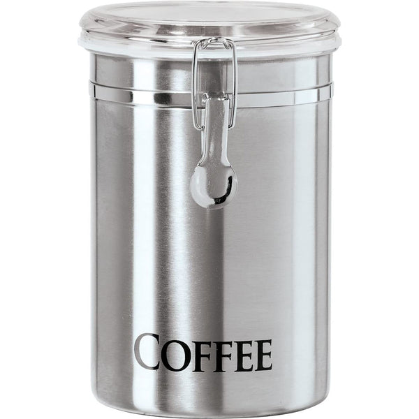 Stainless Steel Canister 62oz - Ideal for Coffee Bean /Ground Coffee /Kitchen / Pantry Storage. Large Size 5" x 7.5"