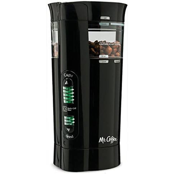 12 Cup Electric Coffee Grinder with Multi Settings, Black, 3 Speed
