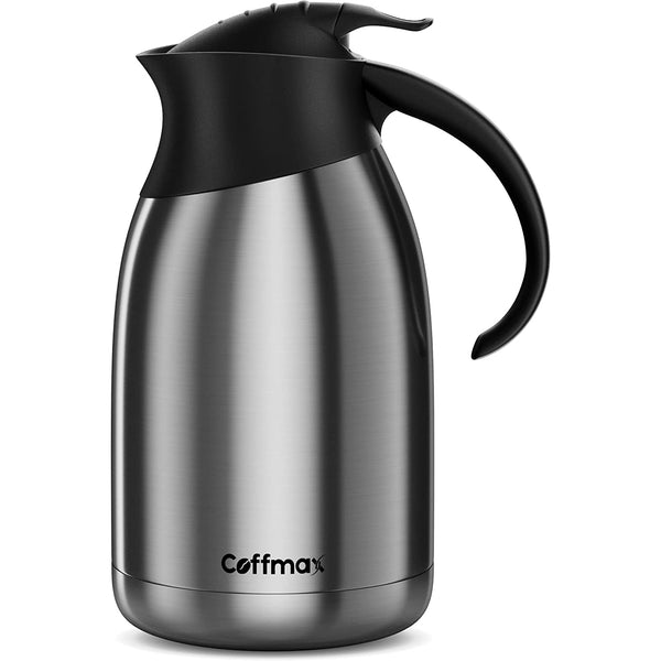 68 Oz/2 - Liter Insulated Thermal Coffee Carafe Pitcher - Stainless Steel Double Walled Vacuum Thermos Server Pot