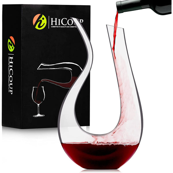 Red Wine Decanter with Aerator - 750mL Crystal Glass Wine Carafe and Purifier for Home Bar﻿