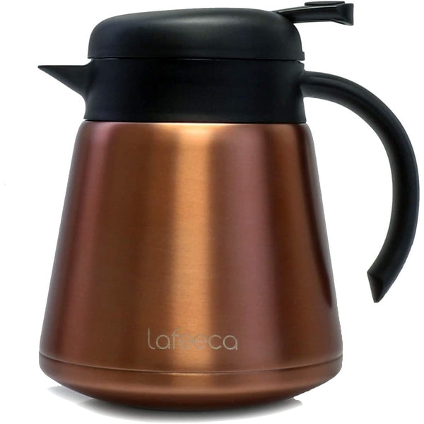 Thermal Coffee Carafe Tea Pot Stainless Steel - Double Wall Vacuum Insulated - Non-Slip Silicone Base - BPA Free Copper