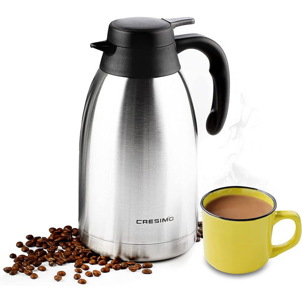 68 Oz Thermal Coffee Carafe - Insulated Stainless Steel Double Walled Vacuum Flask - Coffee Carafes For Keeping Hot Coffee & Tea For 12 Hours