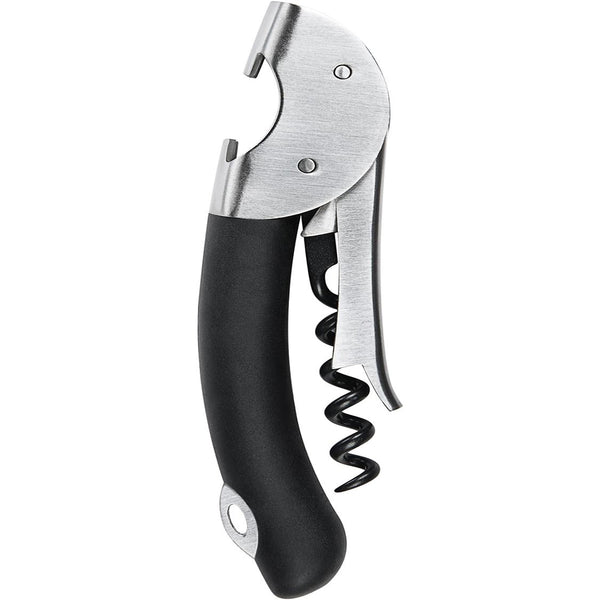 Silver and Black Double Lever Waiter's Corkscrew -Stainless Steel Wine Opener (1 CT)