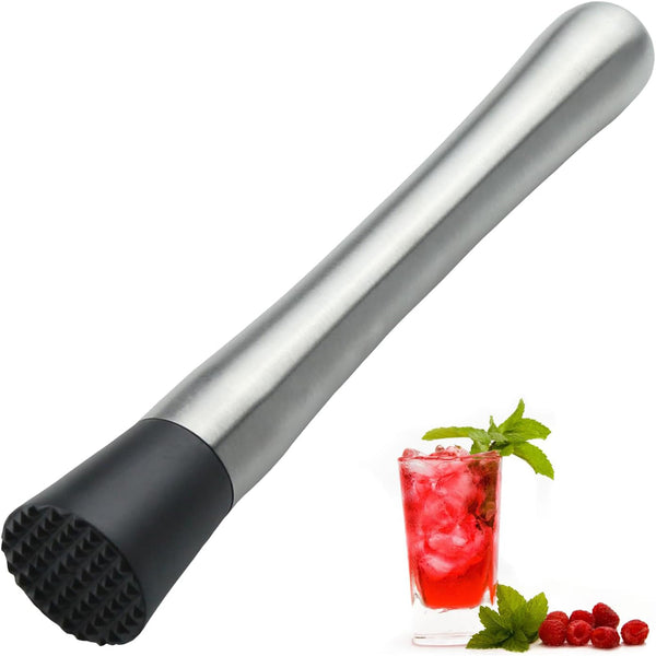 Muddler for Cocktails - 8 Inch, Stainless Steel, Durable & Easy to Clean