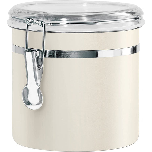 Stainless Steel Kitchen Canister 36oz, Gray - Ideal for Kitchen Storage, Food Storage, Pantry Storage - Size 5" x 4.75"