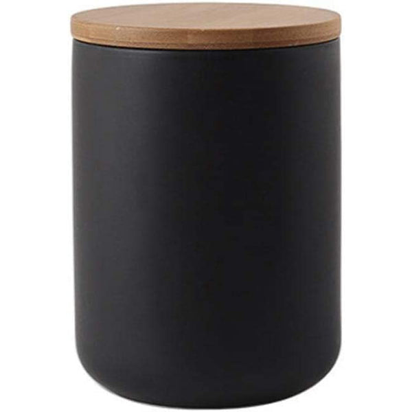 Food Storage Jar - Modern Design Seal Damp-Proof Kitchen Jar for Coffee, Tea, Spice - Black