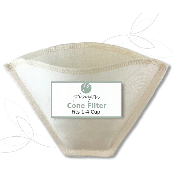 Cloth Reusable Cone Coffee Filter (Size #2) - Made in Canada of Hemp and Organic Cotton - Zero Waste, Eco-Friendly, Natural Filter for Drip Coffee Makers