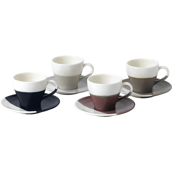 Coffee Studio Espresso Set of 4 Cup & Saucers, Mixed