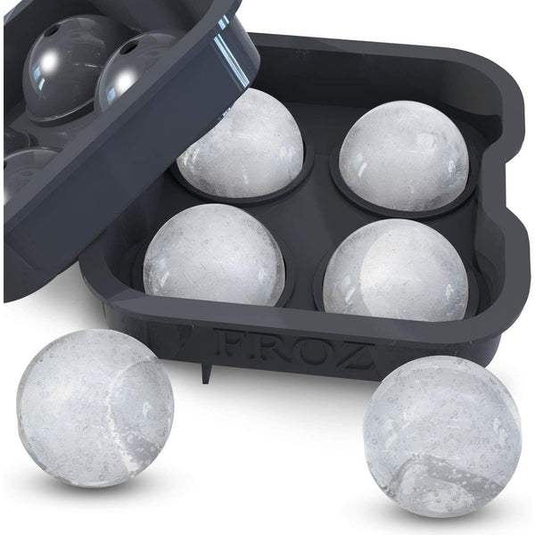 Froz Ice Ball Maker – Novelty Food-Grade Silicone Ice Mold Tray With 4 X 4.5cm Ball Capacity