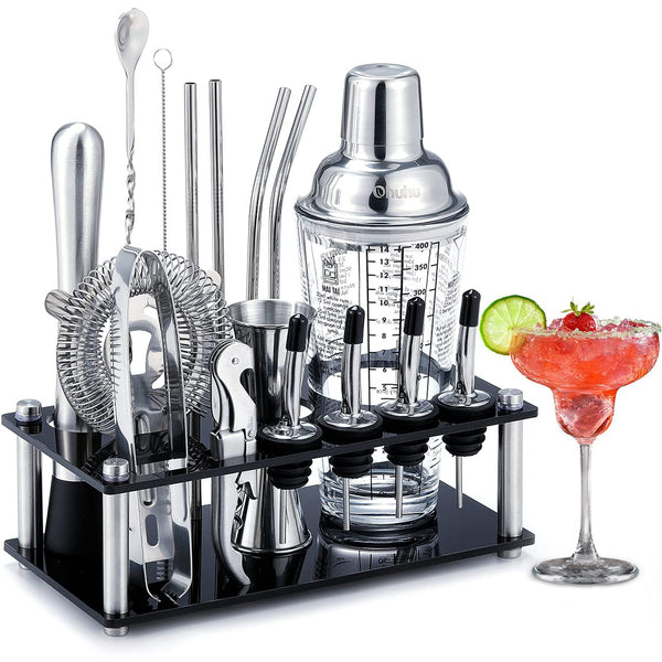 Cocktail Shaker Set, 17-Piece Bartender Kit Bar Tool Set with Acrylic Stand