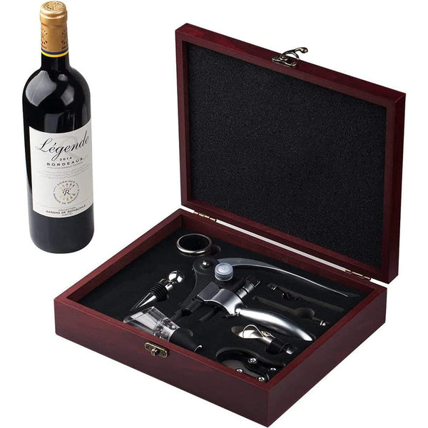 Wine Opener Set, Manual Wine Bottle Opener, Zinc Alloy Handle Corkscrew Kit