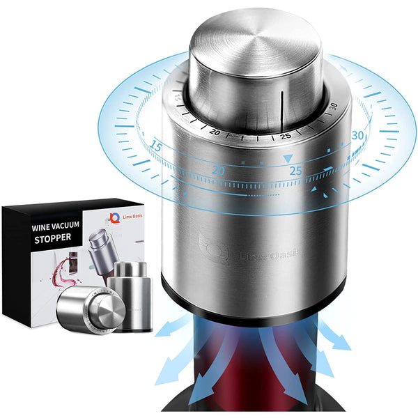 Wine Stopper-Time Scale Wine Bottle Stopper with Vacuum Pump