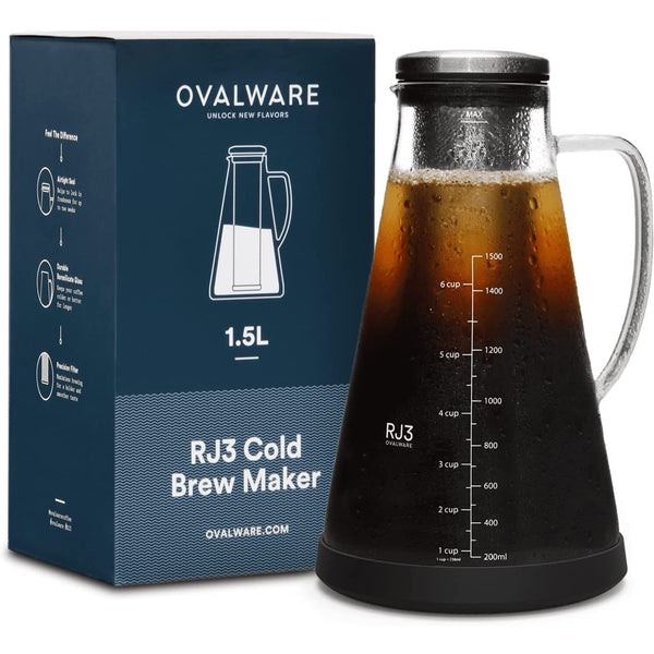 Airtight Cold Brew Iced Coffee Maker with Spout – 1.5L/ 51oz