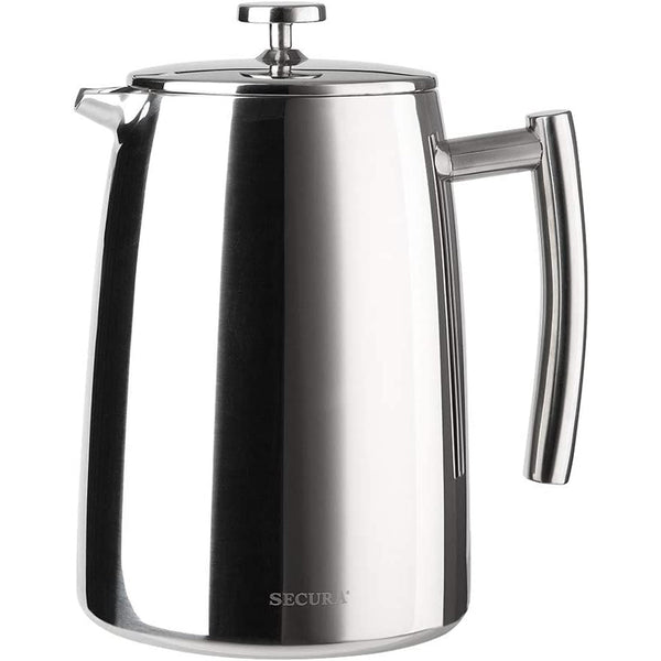 French Press Coffee Maker - 50-Ounce - Stainless Steel - Insulated Coffee Press with Extra Screen