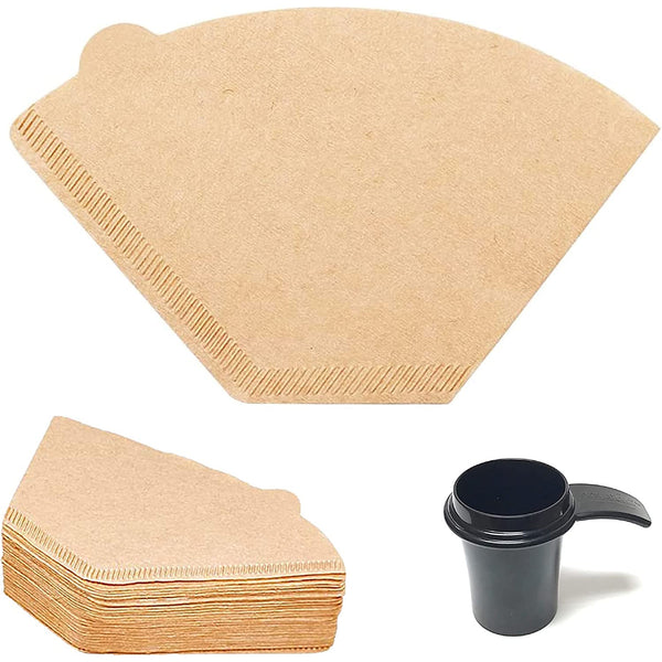 #2 Cone Paper Coffee Filters (200 count) - Unbleached #2 Paper Coffee Filters 4-8 Cup + 1 OZ Scoop