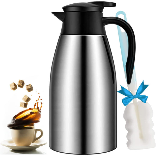 68oz - Coffee Carafe Airpot - Insulated Coffee Thermos - Keep 12 Hours Hot, 24 Hours Cold