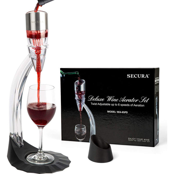 Wine Aerator, Wine Decanter Wine Aerator Pourer Spout 6 Speeds of Aeration Deluxe with Stander