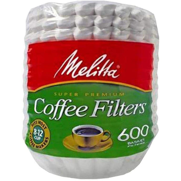 600 Coffee Filters, Basket, Pack of 600, 8-12 Cups, White