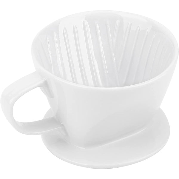 Pour Over Coffee Maker - Single Cup - White - Ceramic Coffee Dripper