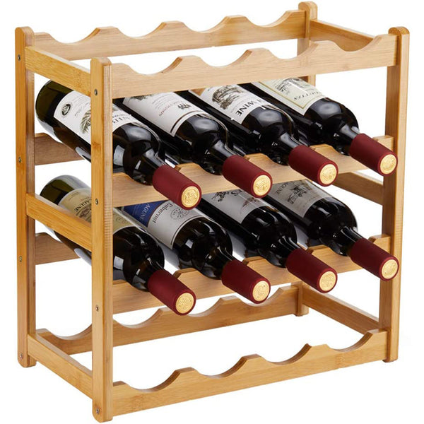 Bamboo Wine Rack, Sturdy and Durable Wine Storage Cabinet Shelf