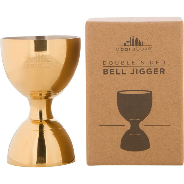 Gold Bell Jigger with Measurements Inside - Gold Measuring Tool for Bartenders - Jigger 2 oz 1 oz