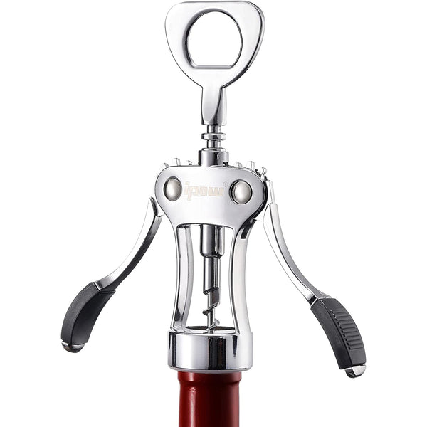 Wing Corkscrew, Zinc Alloy Premium Wine Bottle Opener, Manual Multifunctional Cork Screw for Waiter