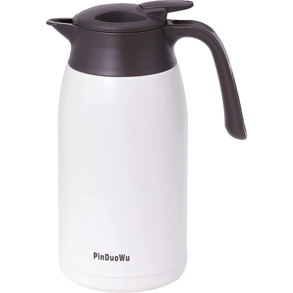 68 Oz, 316L - Stainless Steel Thermal Carafe - Light Thermos - 2-Liter, White