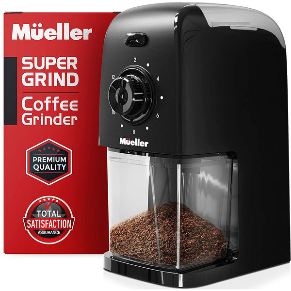 SuperGrind Burr Coffee Grinder Electric with Removable Burr Grinder Part - 12 Cups of Coffee, Matte Black