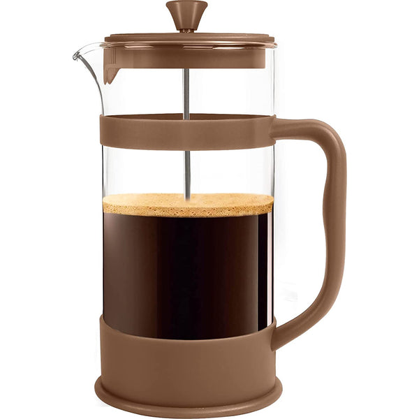 12 Ounce - French Press Espresso and Tea Maker with Triple Filters - Brown
