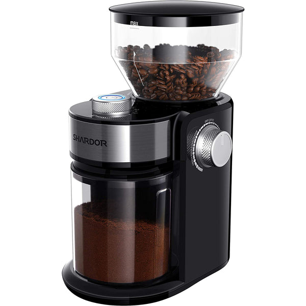 Electric Burr Coffee Grinder 2.0 - Adjustable Burr Mill with 16 Precise Grind Setting for 2-14 Cup - Black