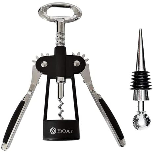 Wine Opener - Wing Corkscrew Beer and Wine Bottle Opener with Winged Grip and Stopper