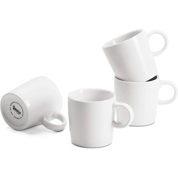 3.5oz Porcelain Espresso Cups Set of 4, Mini Coffee Mugs Demitasse Cups - White