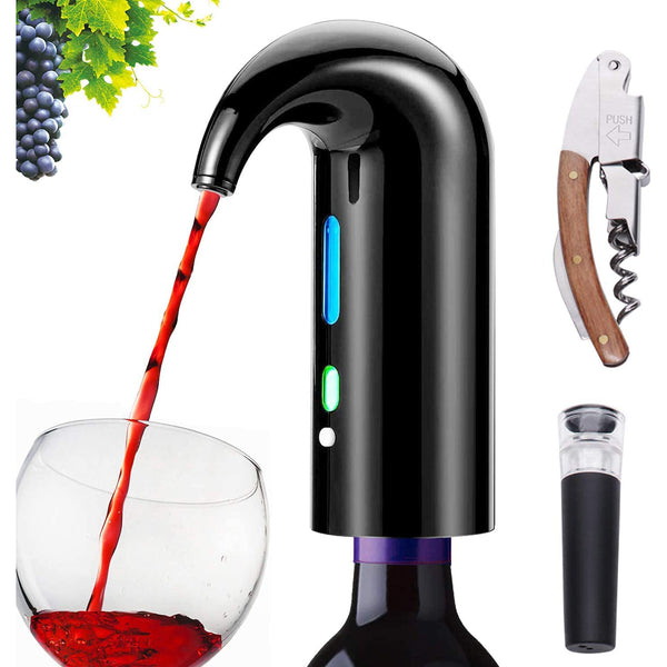 Electric Wine Aerator Pourer, Portable One-Touch Wine Decanter and Wine Dispenser Pump for Red and White Wine